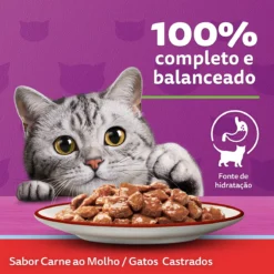 Whiskas Sachê Castrados Carne 85g