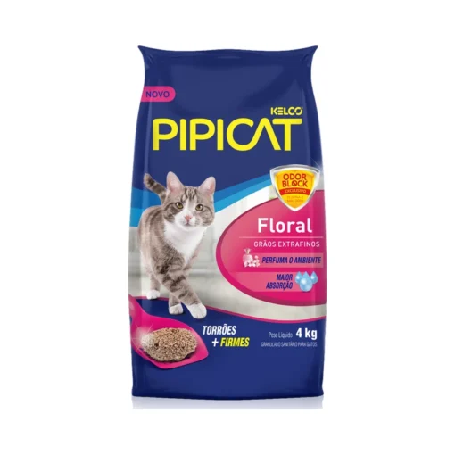Areia Higiênica Pipicat Floral 4kg