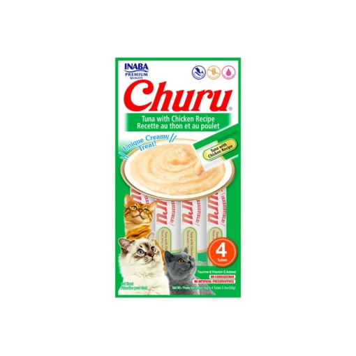 Petisco Cremoso Churu Sabor Atum com Frango para Gatos 56 g