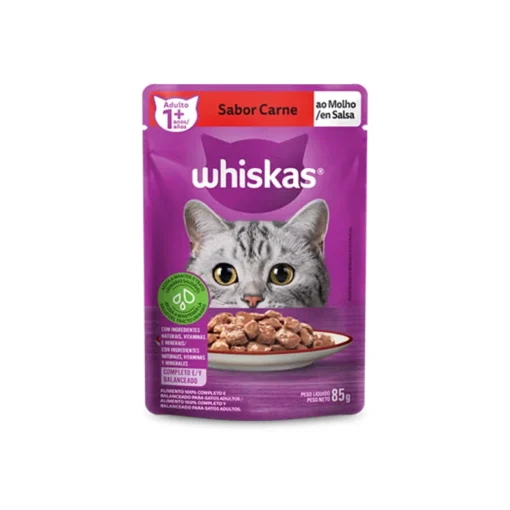 Whiskas® Sachê Carne ao Molho para Gatos Adultos 85 g