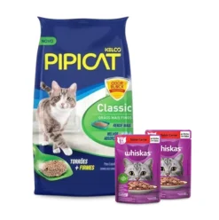 Kit Gato: Pipicat Classic 4 kg + 2 Whiskas