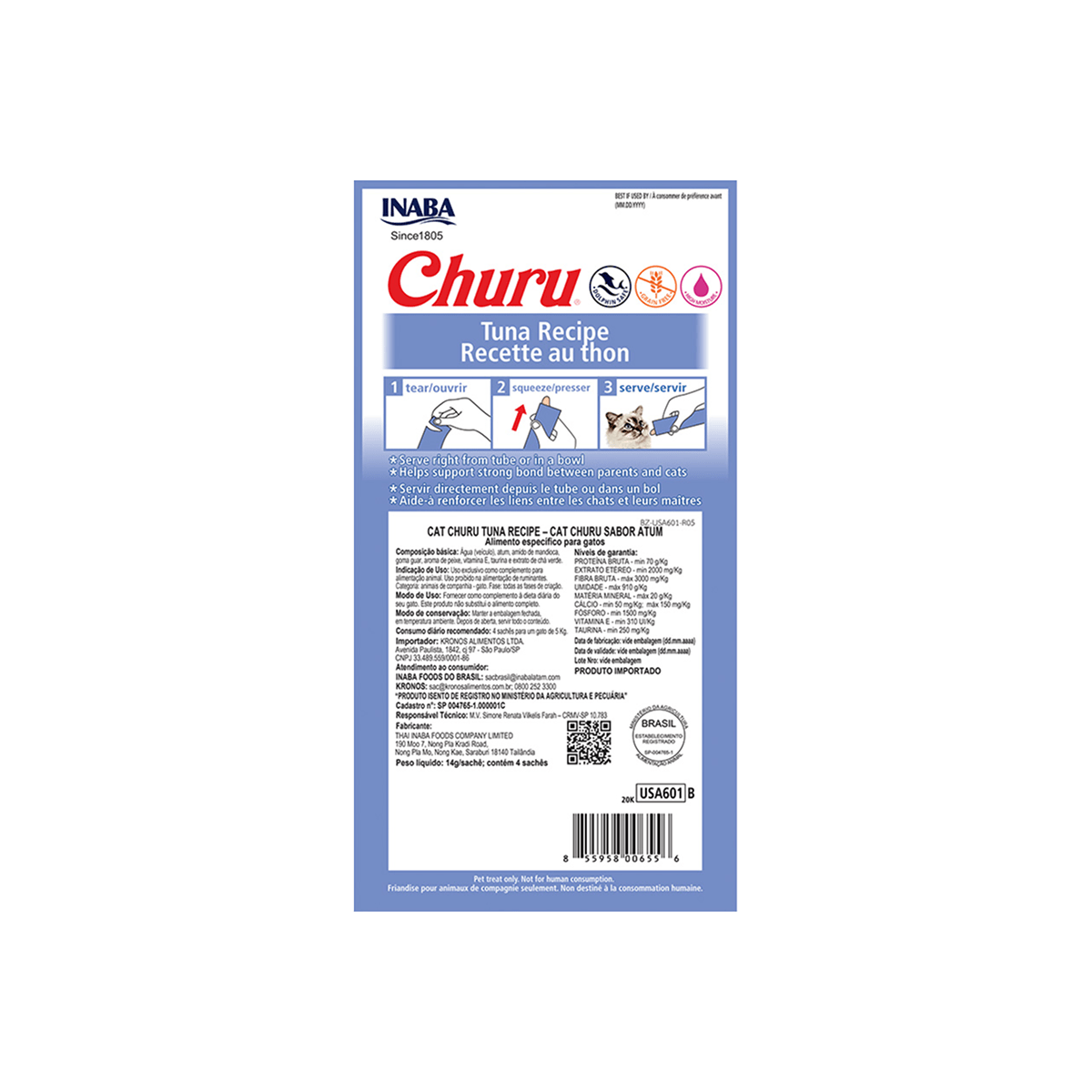 Petisco Cremoso Churu Sabor Atum para Gatos 56 g