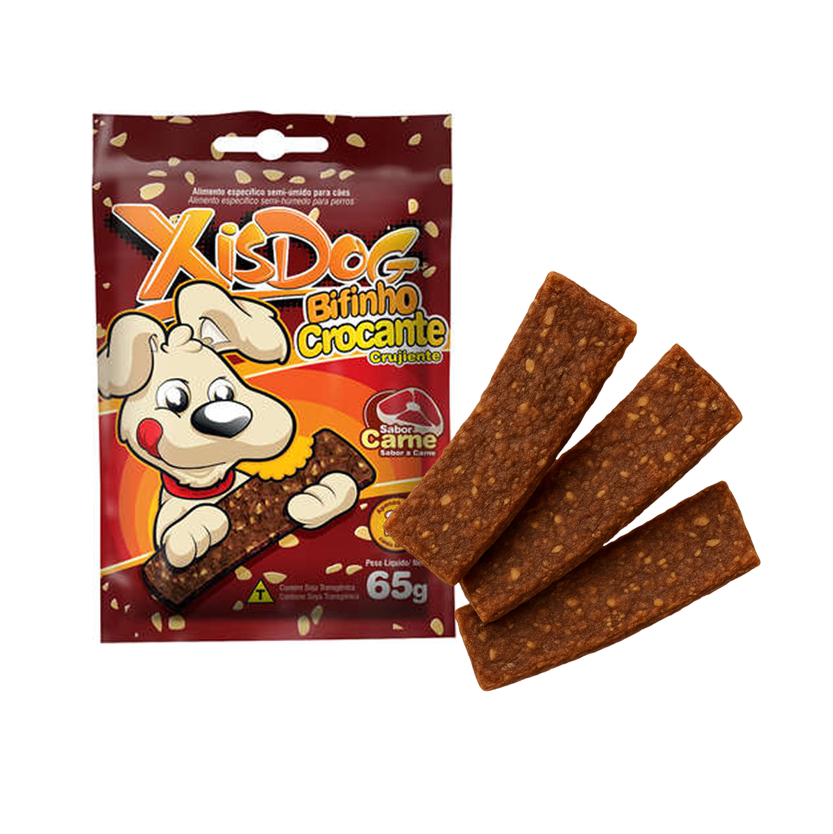 Kit Mix 3 Petiscos Snack XisDog Bifinho de 65g - Imagem 3