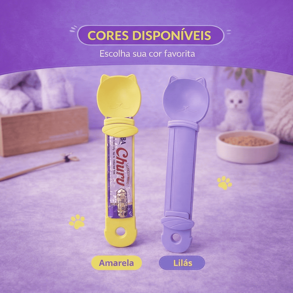 Colher Espremedora de Petisco Sachê Churu Para Gatos e Cães - Imagem 3