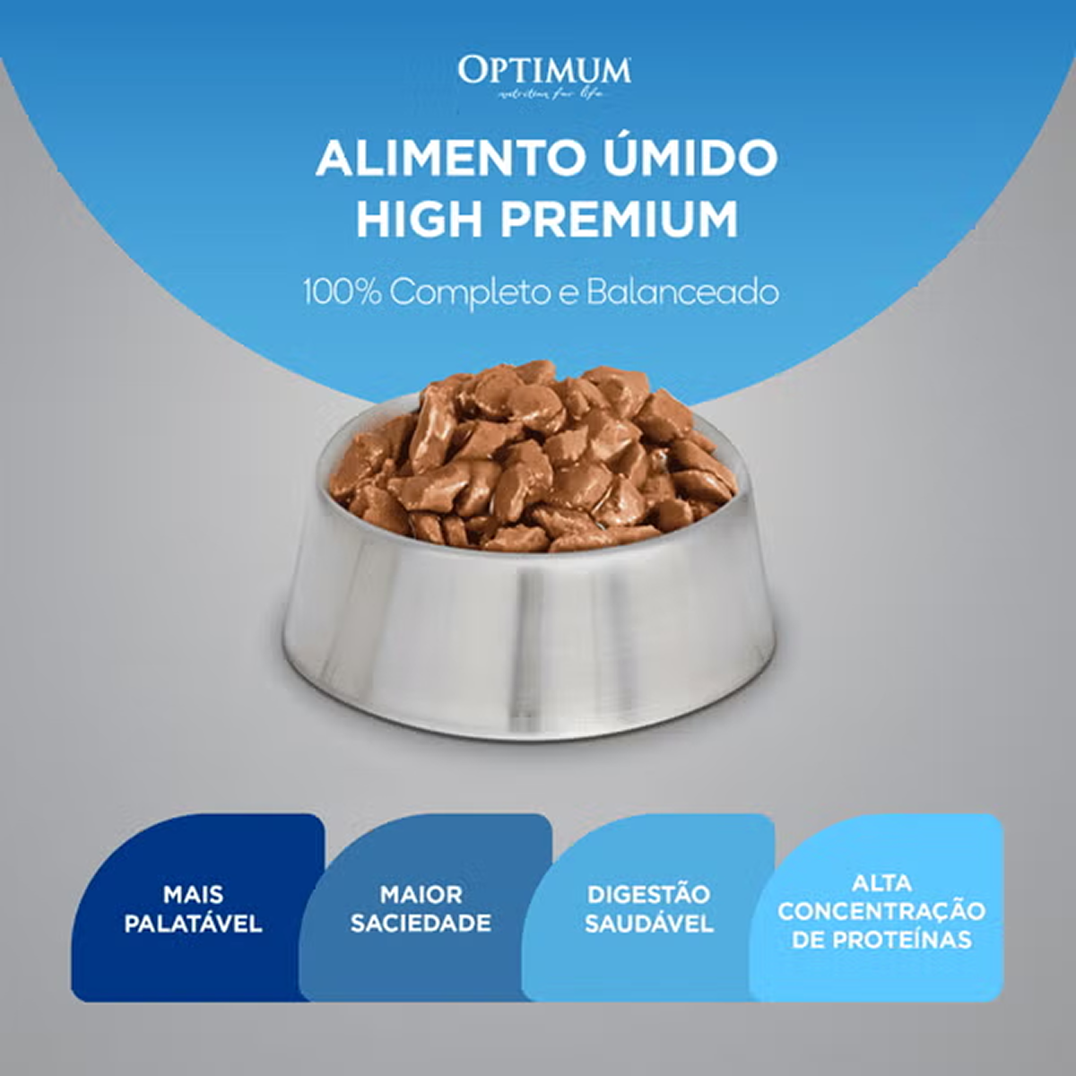 Optimum Sachê Gatos Adultos Castrados Sabor Carne 85g - Imagem 4