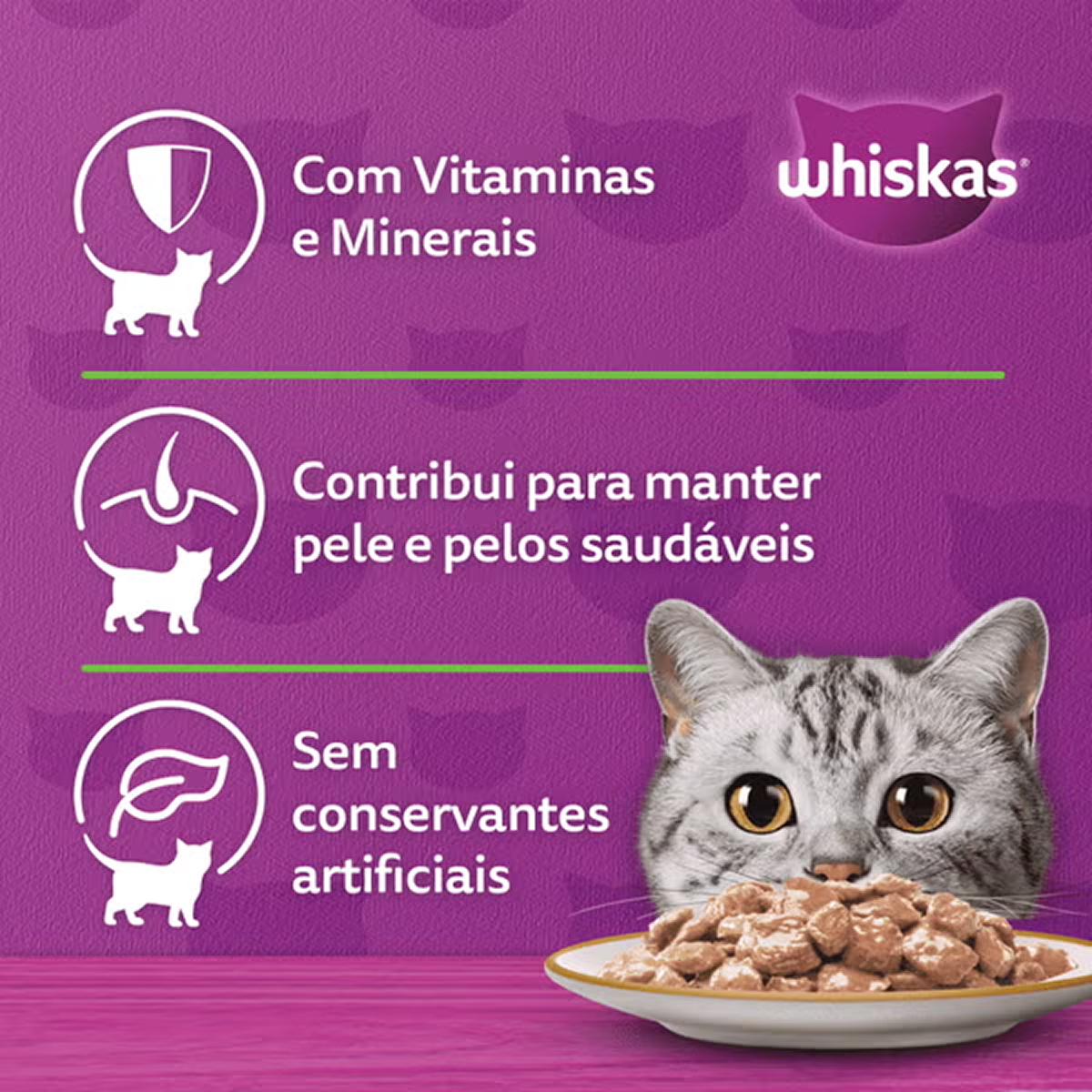 Whiskas Sachê Frango ao Molho para Gatos Adultos 85 g - Imagem 2