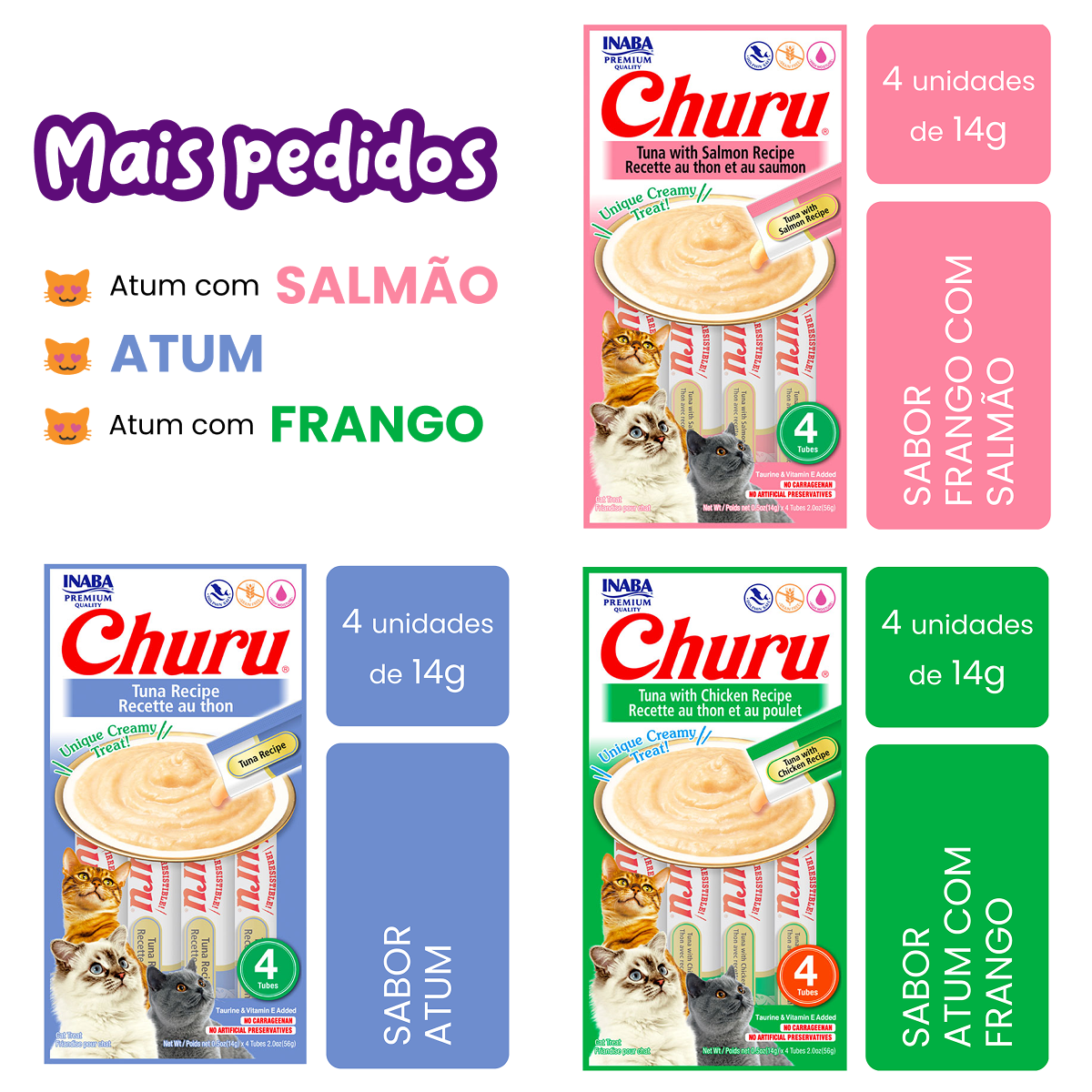 Petisco Cremoso Churu 4 tubets de 14g - Imagem 2