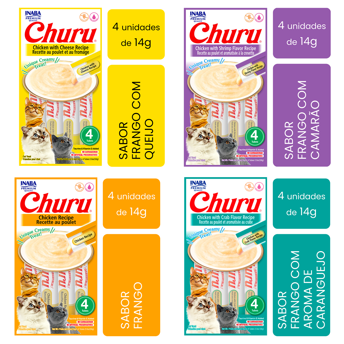 Petisco Cremoso Churu 4 tubets de 14g - Imagem 3